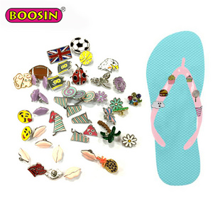 Custom Personalized Bulk Flip Flops Metal Decoration Slippers Accessories for men making