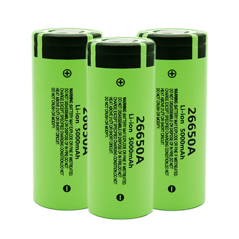 High Capacity 26650 5000mAh Rechargeable 3.7V 26650 Li ion Battery 26650A 5000mAh 3.7V Lithium Battery For LED Flashlight