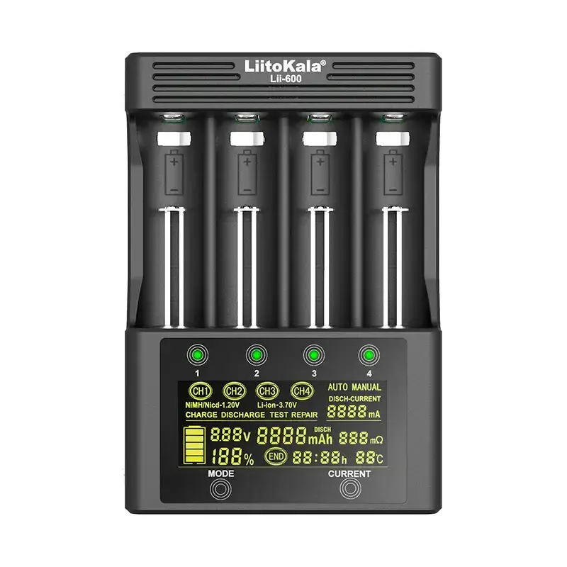 LiitoKala Lii-600 Battery Charger AC DC LED Lii 600 For 18650 21700 26650 Li-ion 3.7v NIMH AA 1.2v LiFePO4 Batterie