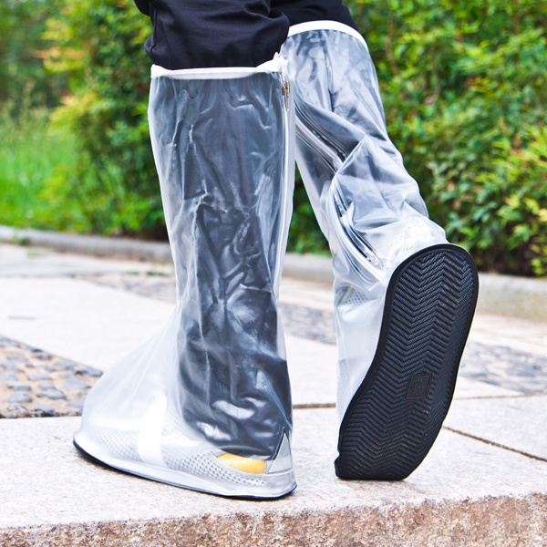 Men Durable Non-slip Motorcycle Cycling Bike Plastic Rain Boot Rain Shoes Covers with zipper