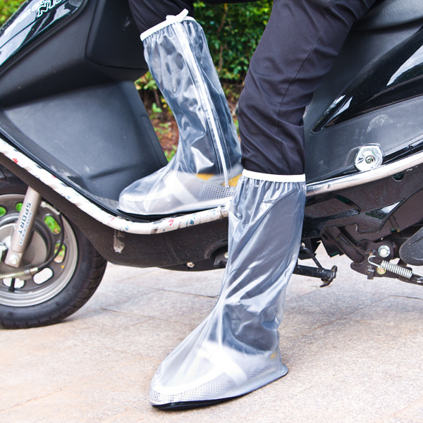 Men Durable Non-slip Motorcycle Cycling Bike Plastic Rain Boot Rain Shoes Covers with zipper