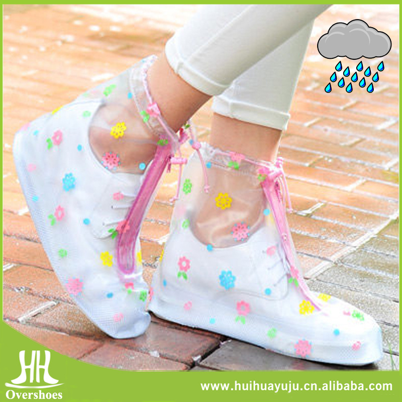 Hot Sale Ladies Fashion Disposable  Pvc Waterproof Rain Anti Slip Shoe Cover durable pvc rain boot