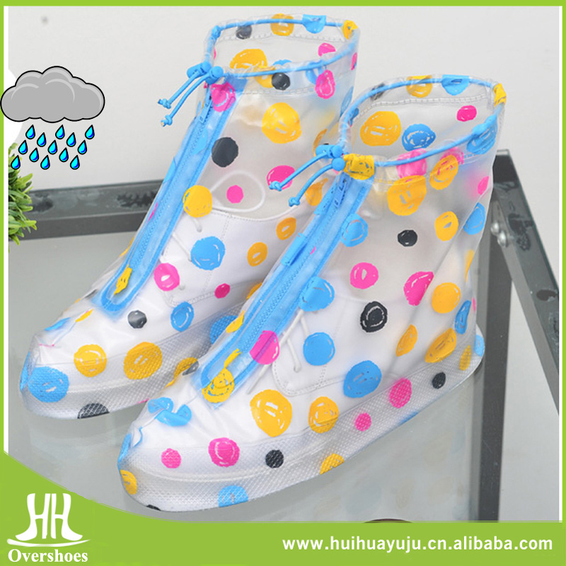 Hot Sale Ladies Fashion Disposable  Pvc Waterproof Rain Anti Slip Shoe Cover durable pvc rain boot