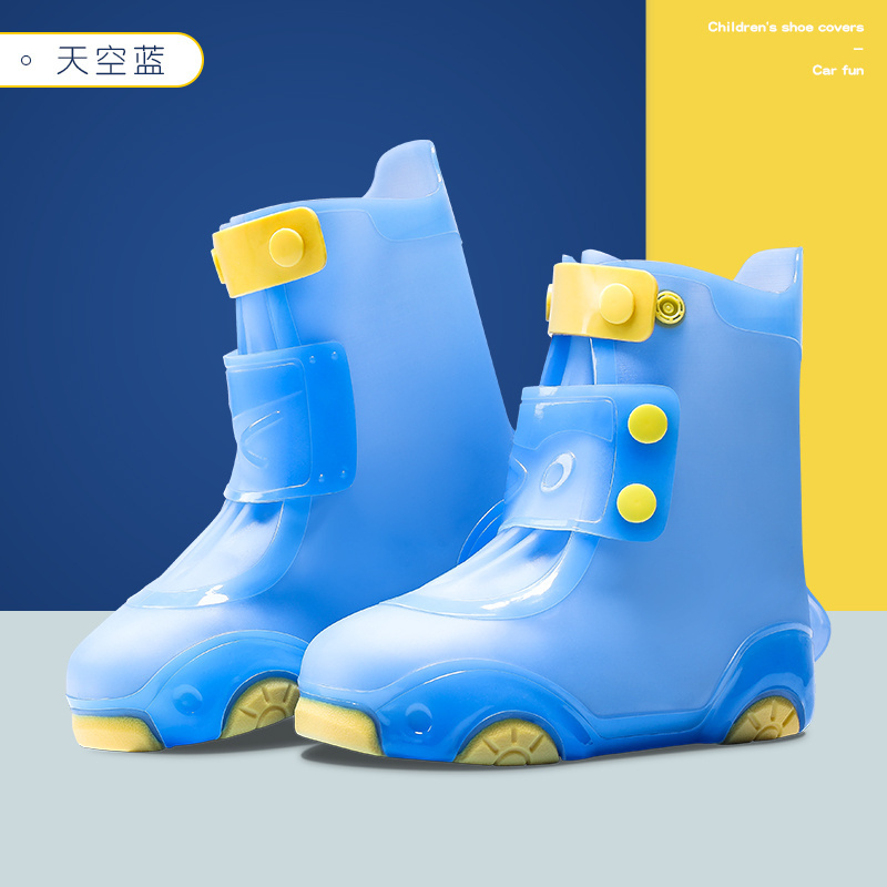 New Style  Waterproof Anti slip reusable overshoes rain boot children silicone rubber shoe cover