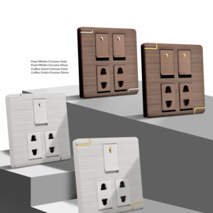 Gang switch 13/16A High quality light switch 86Type PC embossing panel Bangladesh wall switch socket with Phosphorous copper