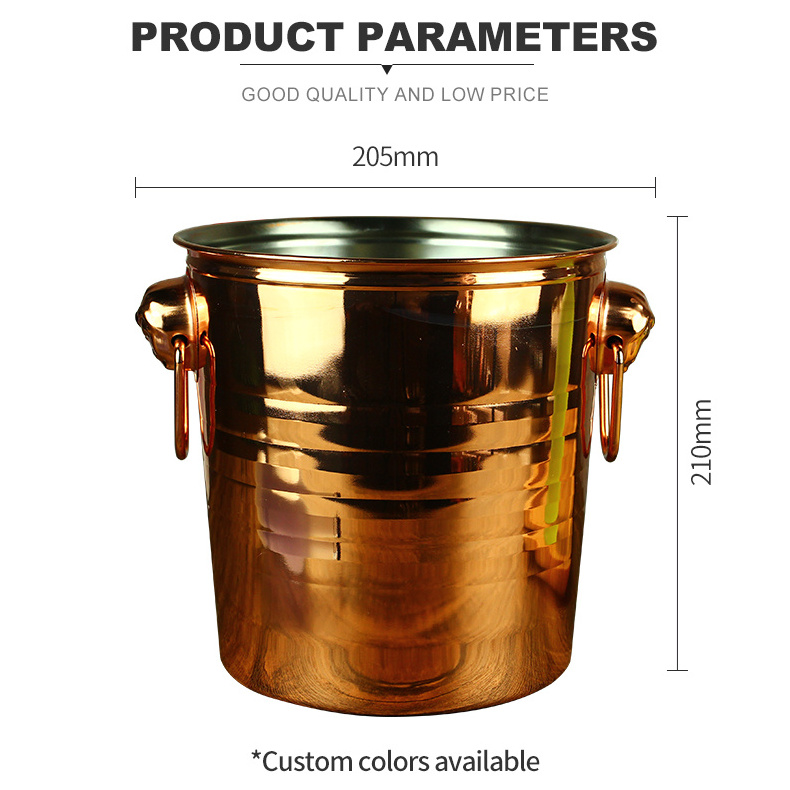 Stainless Steel Customized with Pull Ring Handle Wine Cooler Beer Chiller Mini Round Galvanized Metal Tin Ice Bucket