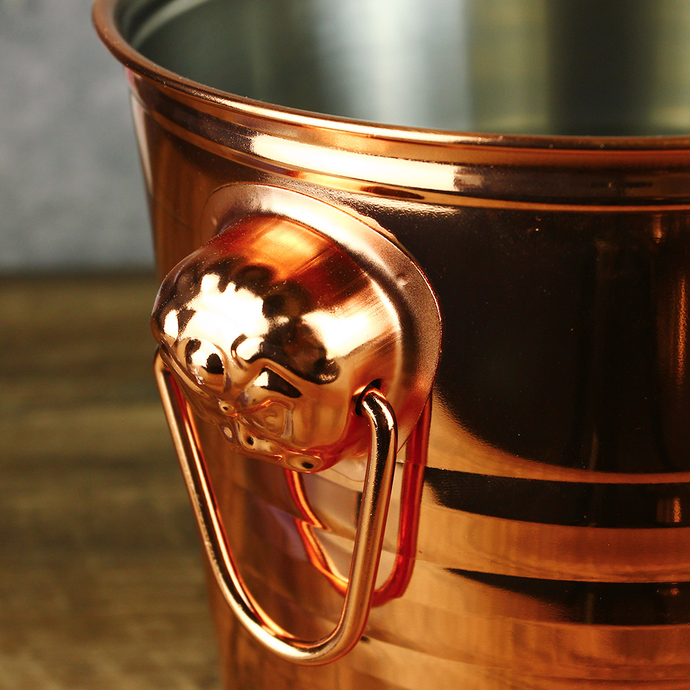 Stainless Steel Customized with Pull Ring Handle Wine Cooler Beer Chiller Mini Round Galvanized Metal Tin Ice Bucket