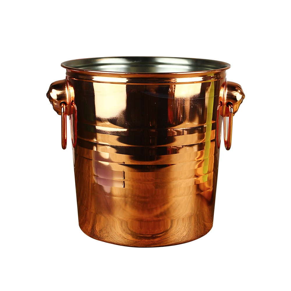 Stainless Steel Customized with Pull Ring Handle Wine Cooler Beer Chiller Mini Round Galvanized Metal Tin Ice Bucket