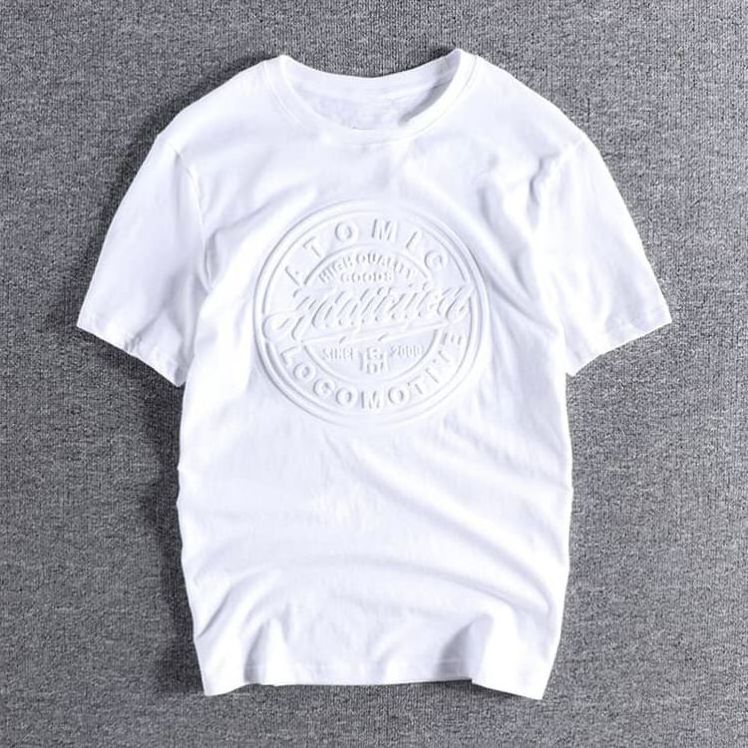 Wholesale 180Gsm 100% Cotton Unisex Blank Heavyweight Men T Shirt Fashion 3D Puff Printing Embossed Spandex Men's T-Shirts