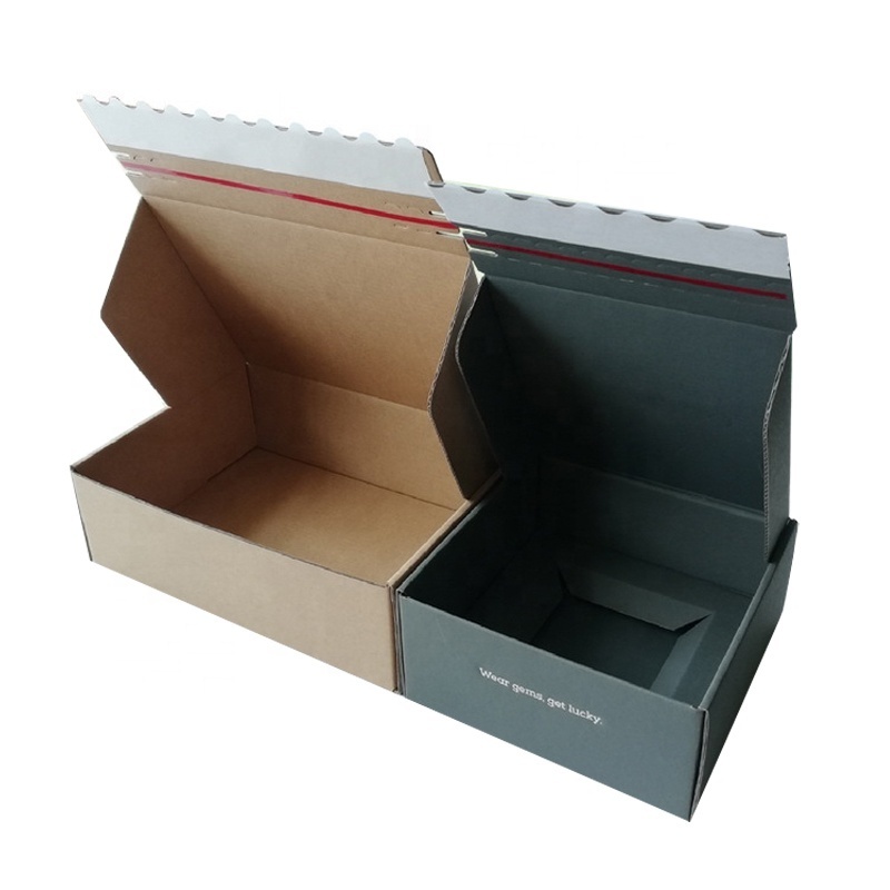 Tailored Carton Self Seal Postal Boxes Custom Cardboard Shoe zippo Box Mailer Printed Packaging Work Packing from Home