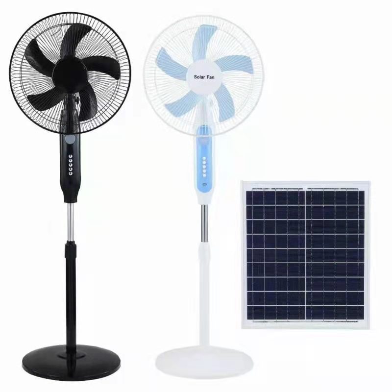 Cooling rechargeable solar fan solar stand fan solar table fan with bulb smart control for home use with solar panel