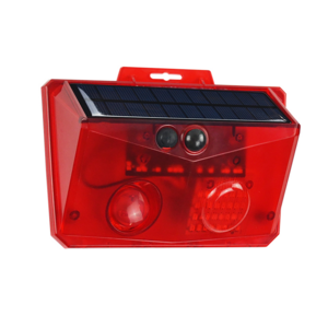 Hot selling waterproof ip65 battery powered solar panel red color alarm warning light with remote control