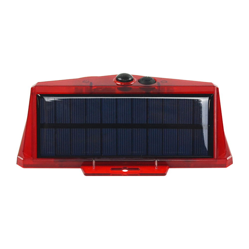 Hot selling waterproof ip65 battery powered solar panel red color alarm warning light with remote control