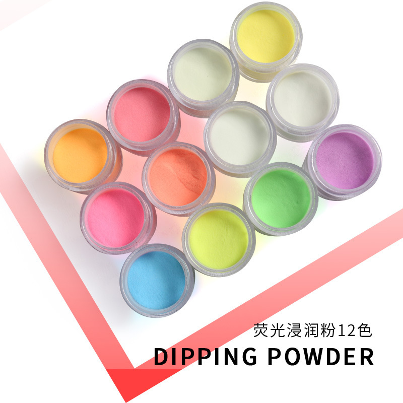 BQAN 12 colors Glow In Dark Acrylic dip Powder Luminous Magic Nail Dipping Powder