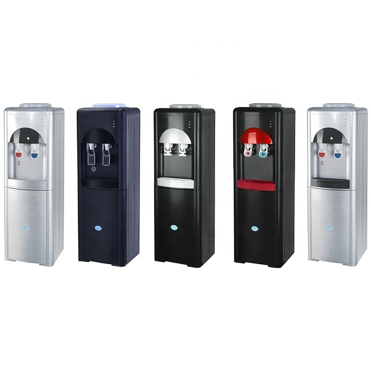 Durable using 3 taps hot cold water dispenser with mini fridge