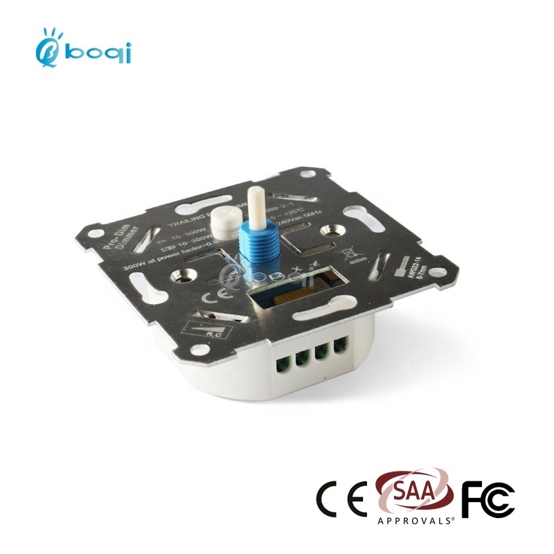 Boqi 220V Rotary LED Dimmer Switch Enhanced EU Standard Triac Trailing Edge