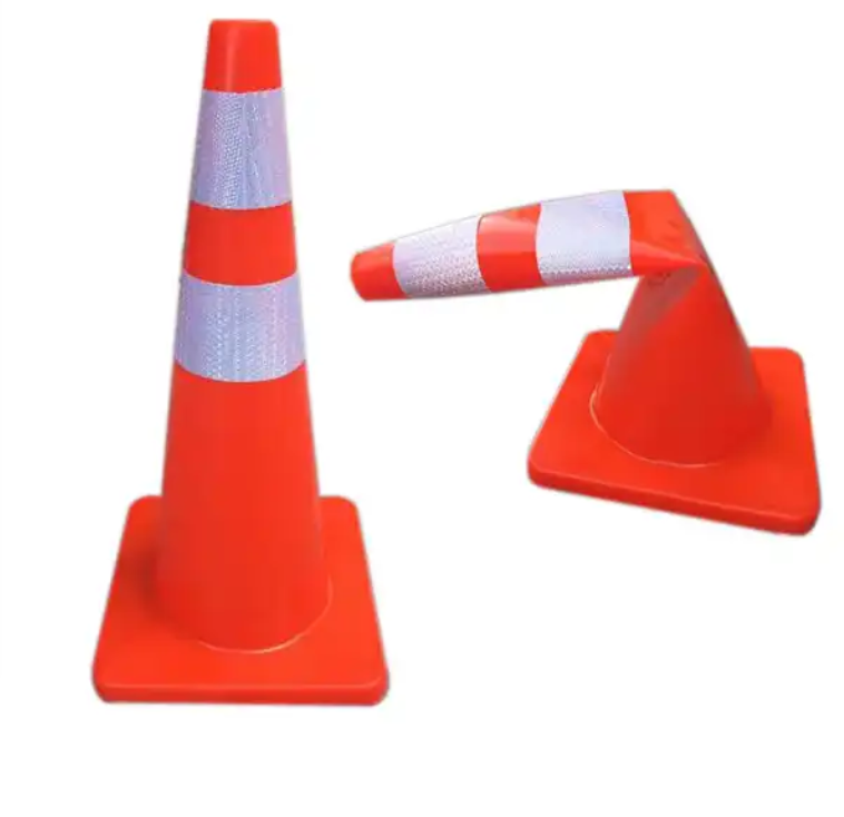 Cheap Wholesale Orange Red Soft Reflective Traffic Cone Road Barricade Safety Cone