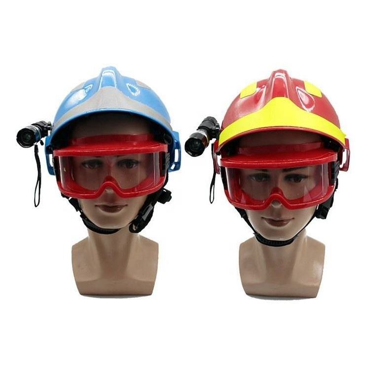 Factory wholesale High Quality Fire Equipment Safety Helmet With Flashlight Goggles Safety Hat