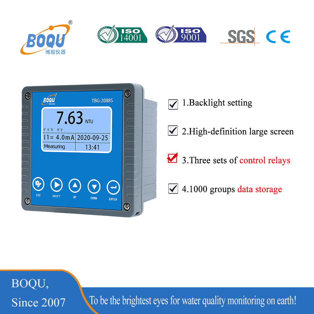 BOQU TBG-2088S Industrial Waterworks Inlet 0.01-4000 NTU Online Water Quality ntu mlss Turbidity Monitor