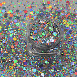 Bulk Wholesale Polyester Cosmetic Grade Chunky Glitter for Craft Nails Christmas Holographic Chunky Nail Glitter Powder