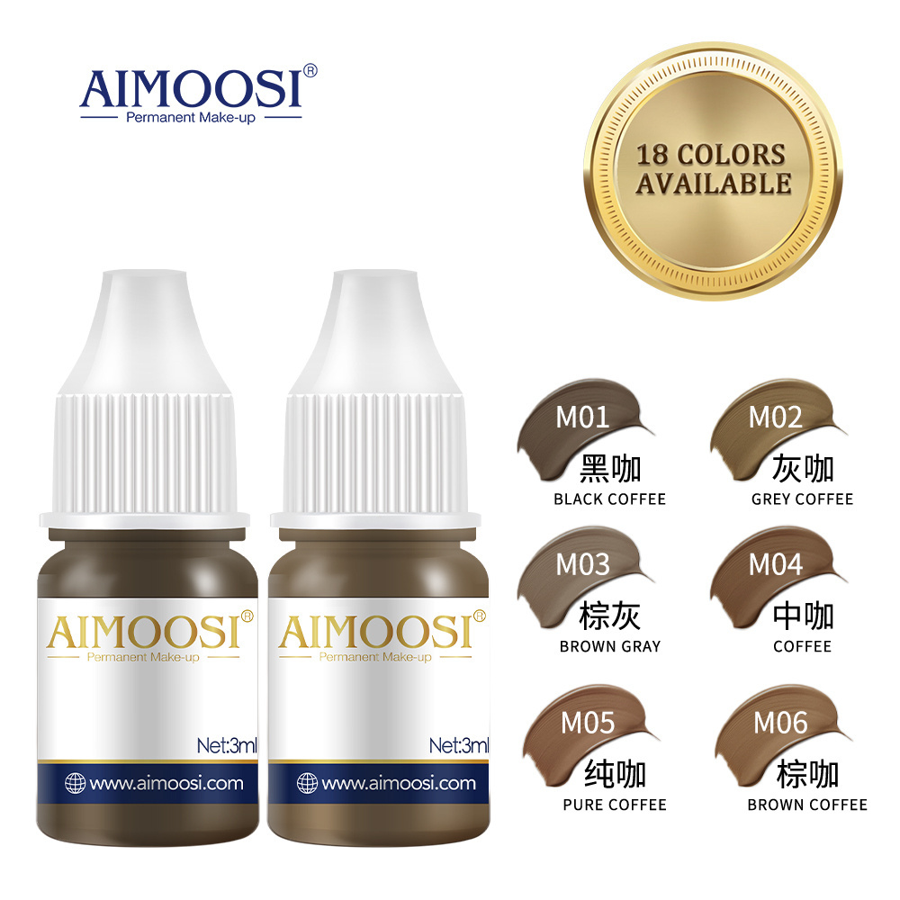 Aimoosi organic microblade micro pigment 3ml cosmetic color microblading pigment  microblading ink