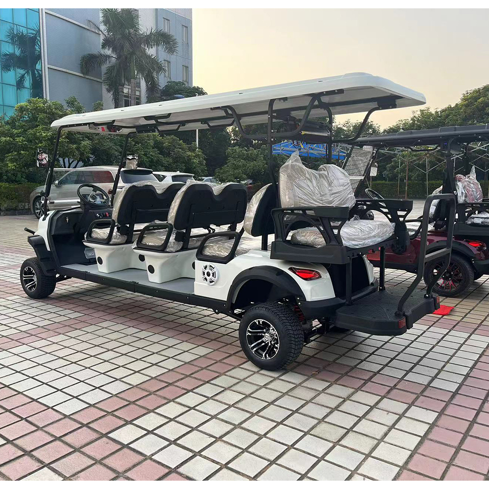 Borcart High Speed Luxury Electric Golf Carts Aluminum Alloy Floor 4 Wheel 8 Seat Golf Cart Garden Villa Hunting Cart