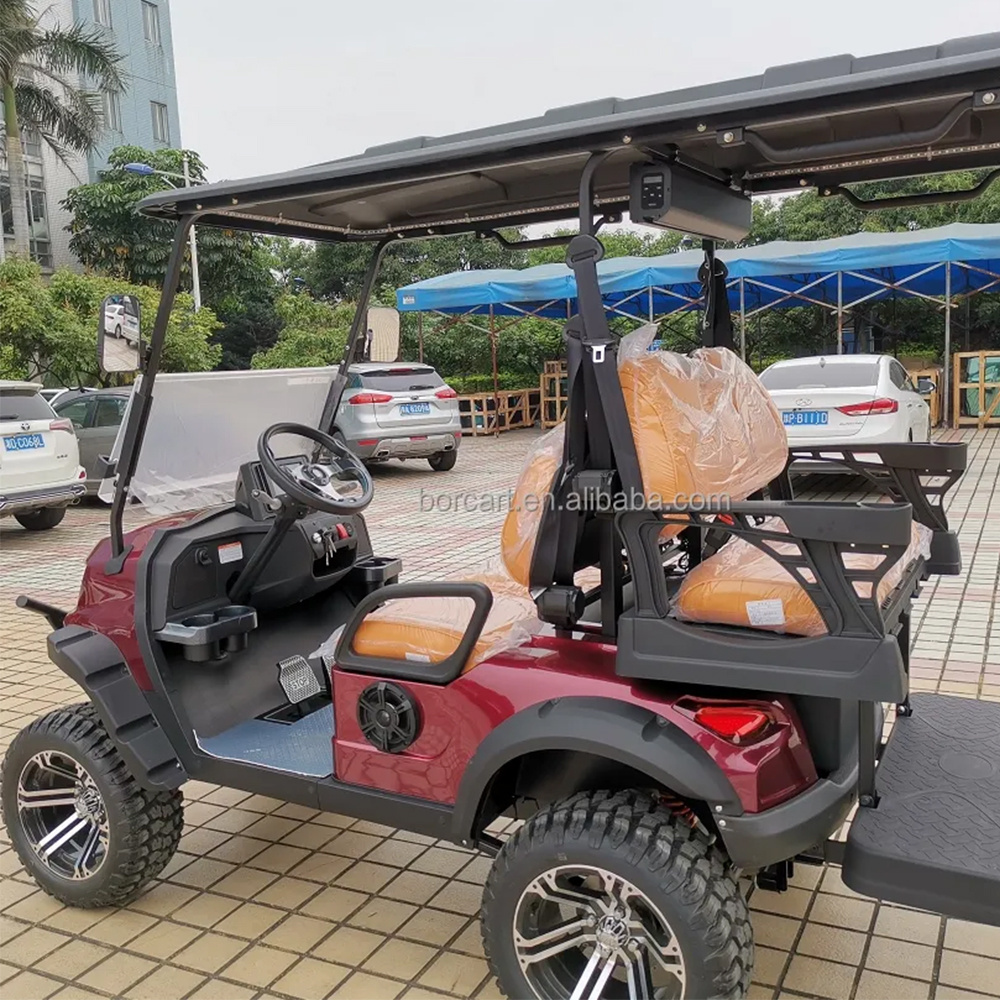 Guangzhou Custom  Luxury 4 Seater Small Utility Vehicle Golf Cart Ac Motor Fast Lifted Electric Golf Cart Buggy Club Car