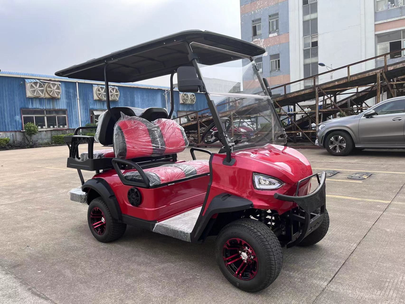 Factory Unique Design Luxury Smart Electric Golf Carts 6 Seater Club Car Pink Color Golf Cart