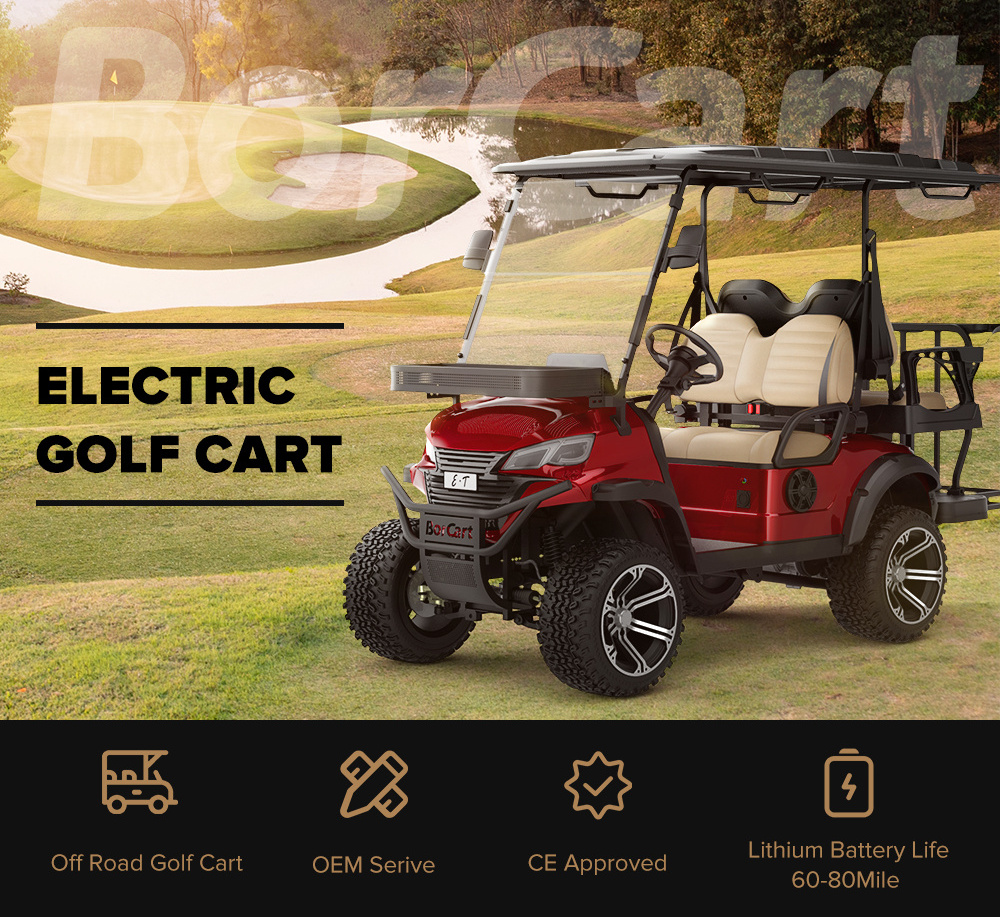 High Quality 48V 5Kw Electric Golf Cart 10 Inch 4 Wheel Lithium Battery Golf Cart Low Chassis Club Car For Sale