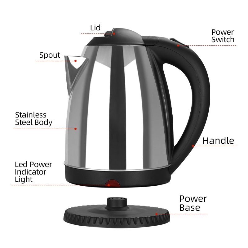 Niceone Home Appliances Double Wall Coffee Water Tea Electric Kettle Stainless Steel