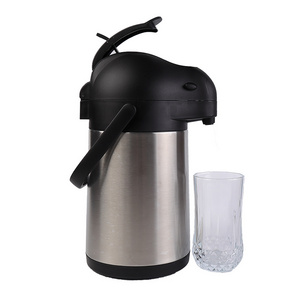 Nice One Restaurant Air Pressure Coffee Pot Dispenser Stainless Steel Thermos Pump Carafe