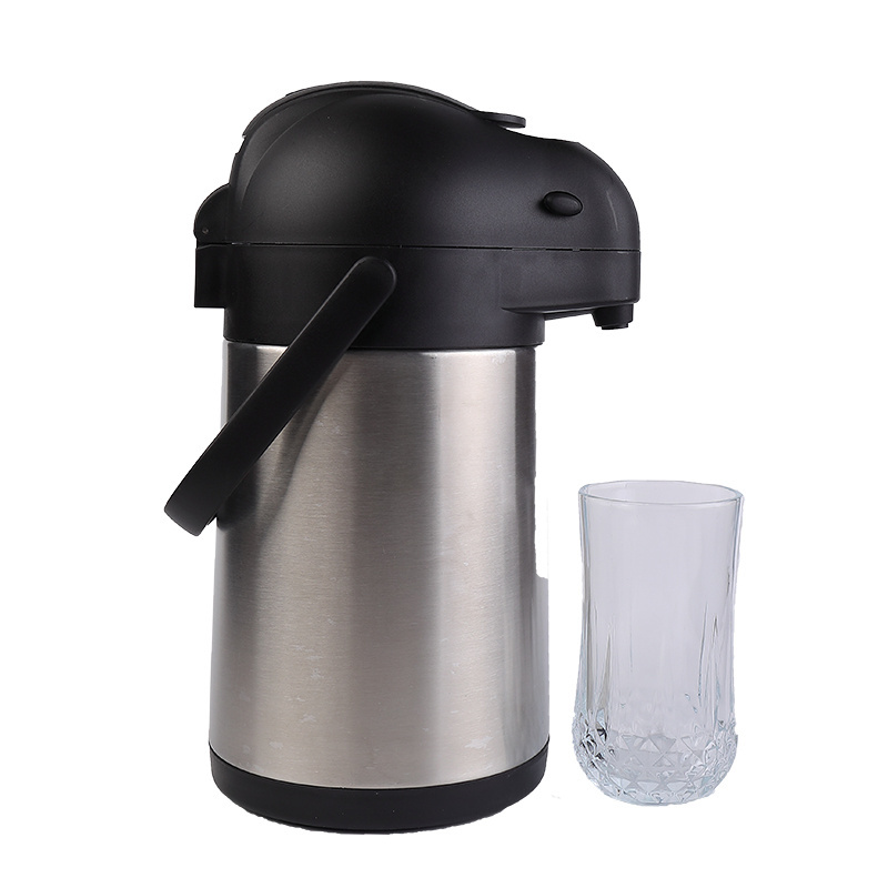 Nice One Restaurant Air Pressure Coffee Pot Dispenser Stainless Steel Thermos Pump Carafe