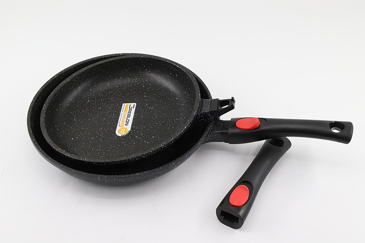 Hot sales detachable handle  die casting aluminum fry pan removable handle frying pan