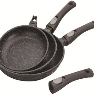 Hot sales detachable handle  die casting aluminum fry pan removable handle frying pan