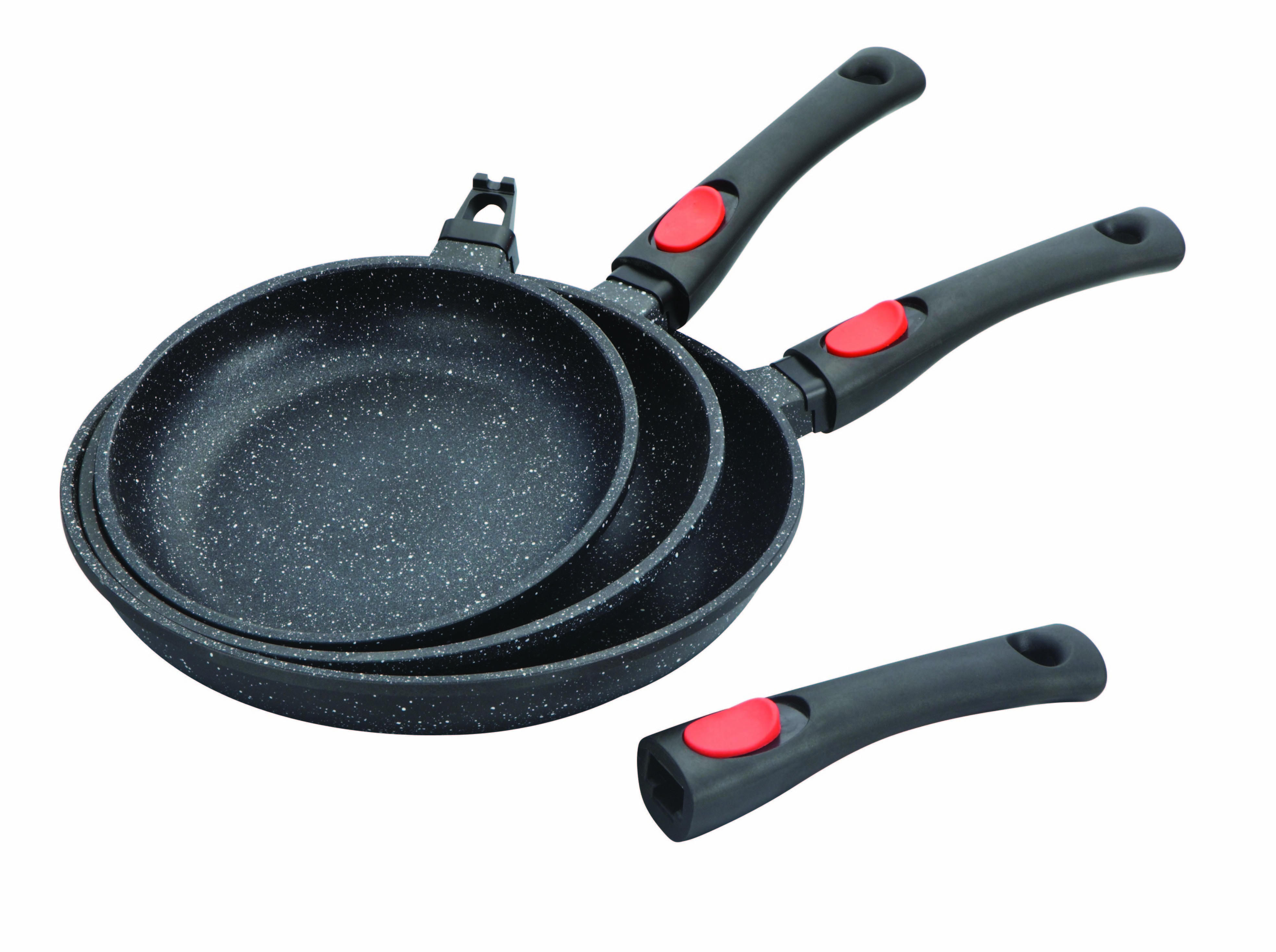 Hot sales detachable handle  die casting aluminum fry pan removable handle frying pan