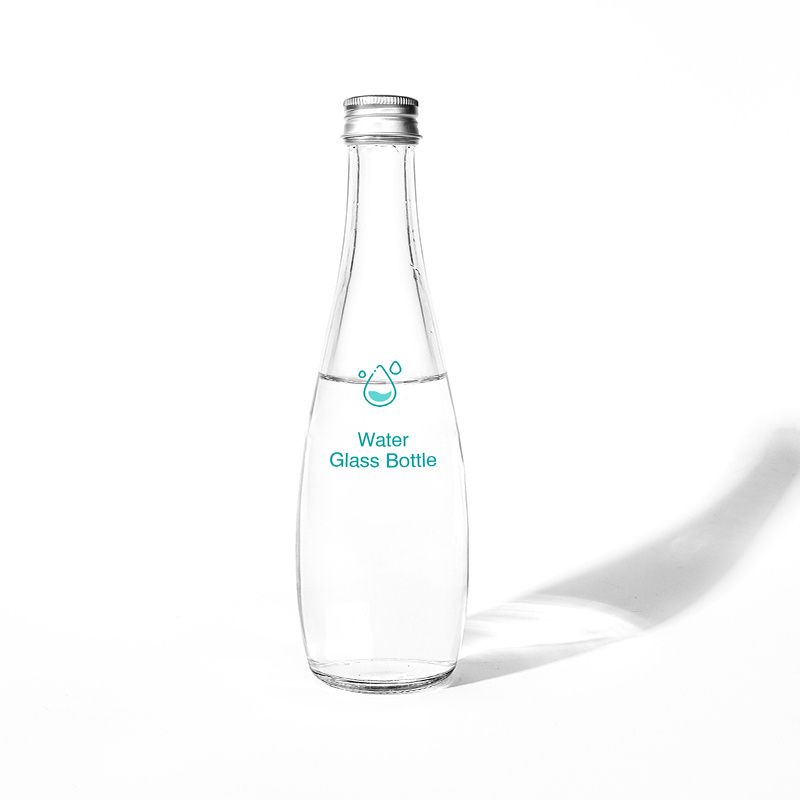 Custom Logo Empty 330ml 500ml Transparent Round Drinking Water Glass Soda Bottles With Cap