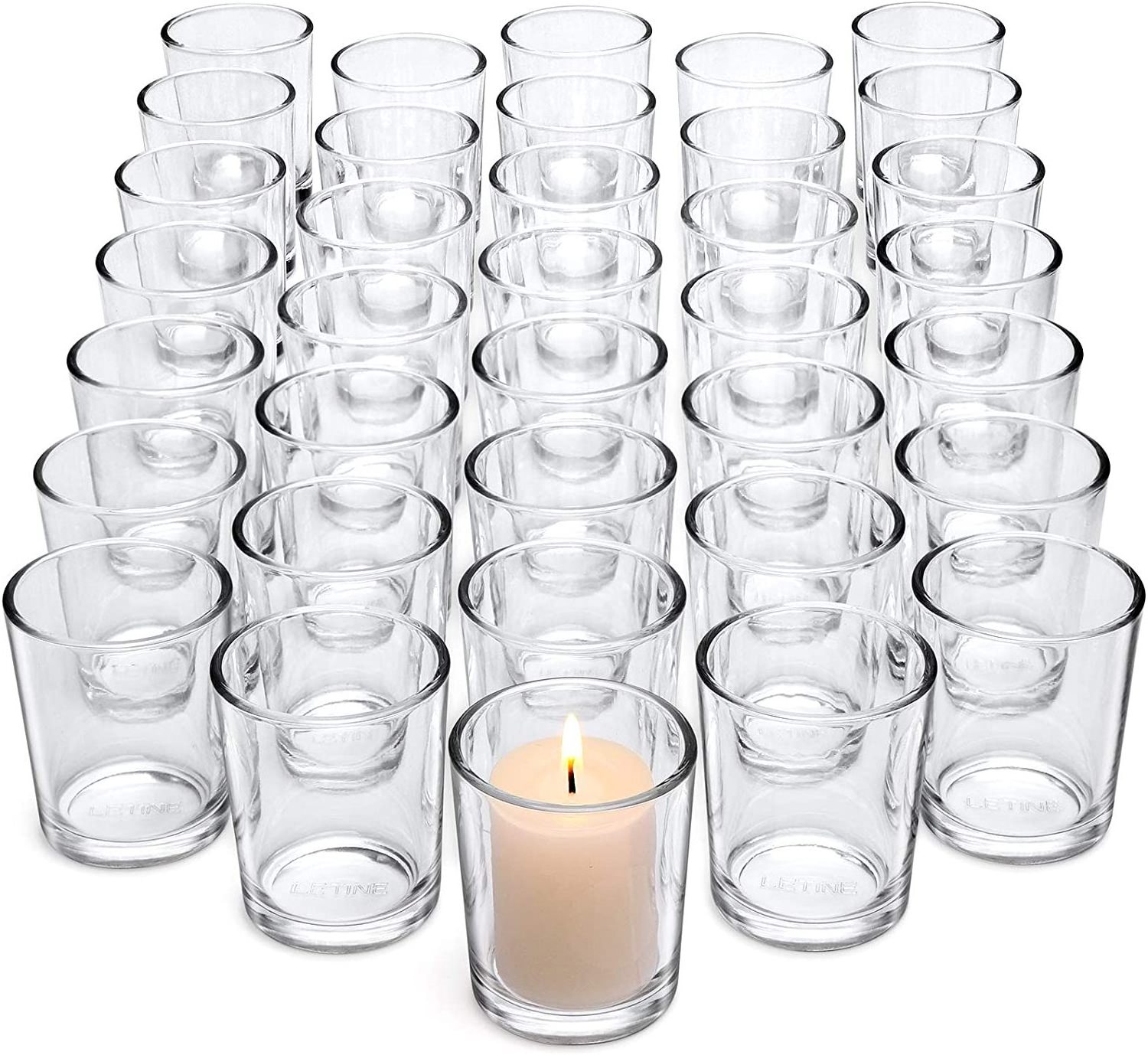 Clear Tealight Votive  Glass Candle Holders for Thanks Giving Table Decor Wedding Propose Home Decor