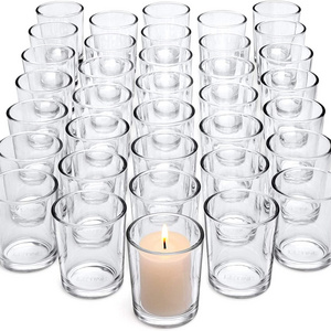 Clear Tealight Votive  Glass Candle Holders for Thanks Giving Table Decor Wedding Propose Home Decor