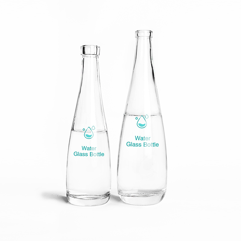 Custom Logo Empty 330ml 500ml Transparent Round Drinking Water Glass Soda Bottles With Cap