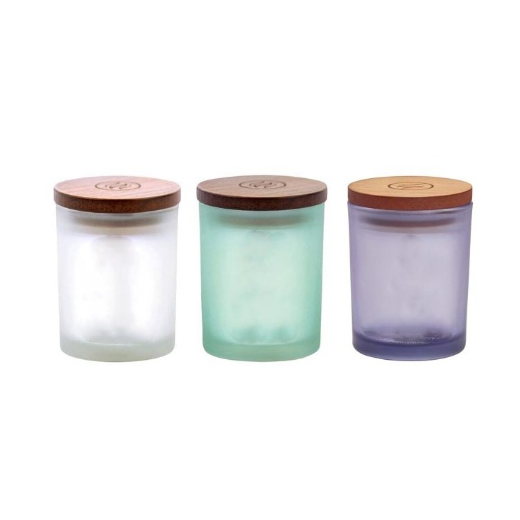 4oz 6oz 8oz 10oz 12oz empty clear scented glass candle jars with wooden lid