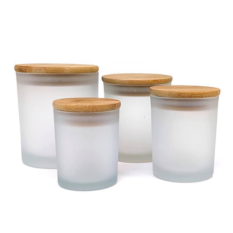 4oz 6oz 8oz 10oz 12oz empty clear scented glass candle jars with wooden lid