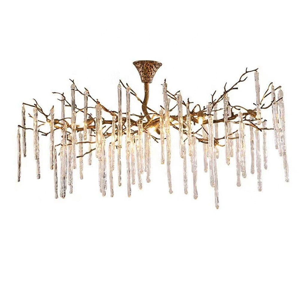 European Chandelier Brass Dining Room Entryway Chandeliers Golden Raindrop Hanging Light Fixtures