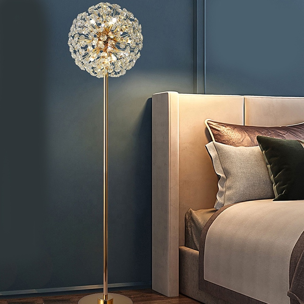 K9 crystal floor lamp modern living room floor lamp bedroom lamp Nordic study room decorative lighting fixture