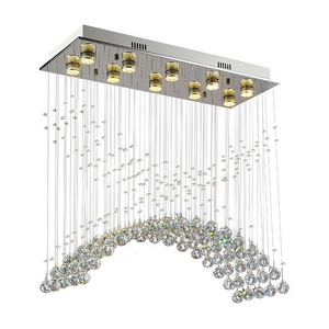 Modern Rectangle GU10 Ceiling Crystal Lamp Living room Bedroom Home Decorative Crystal Ceiling Light Fixture