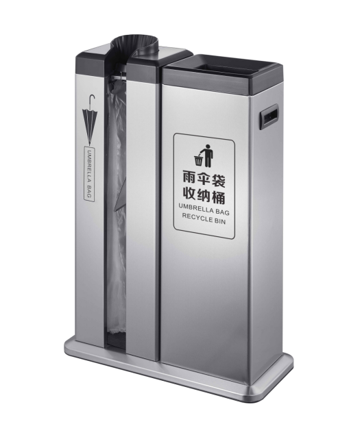 Automatic Wet Umbrella Wrapping Stand Machine With Umbrella Wrapper Bag Recycle Bin