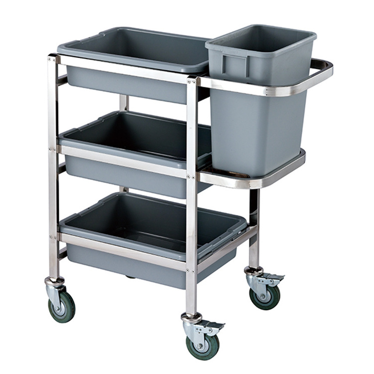 Large Cheap Cleaning Trolley Food Cart For Leftover Dish Plate Collection Cleaning In Hotel Restaurant Bar Kitchen