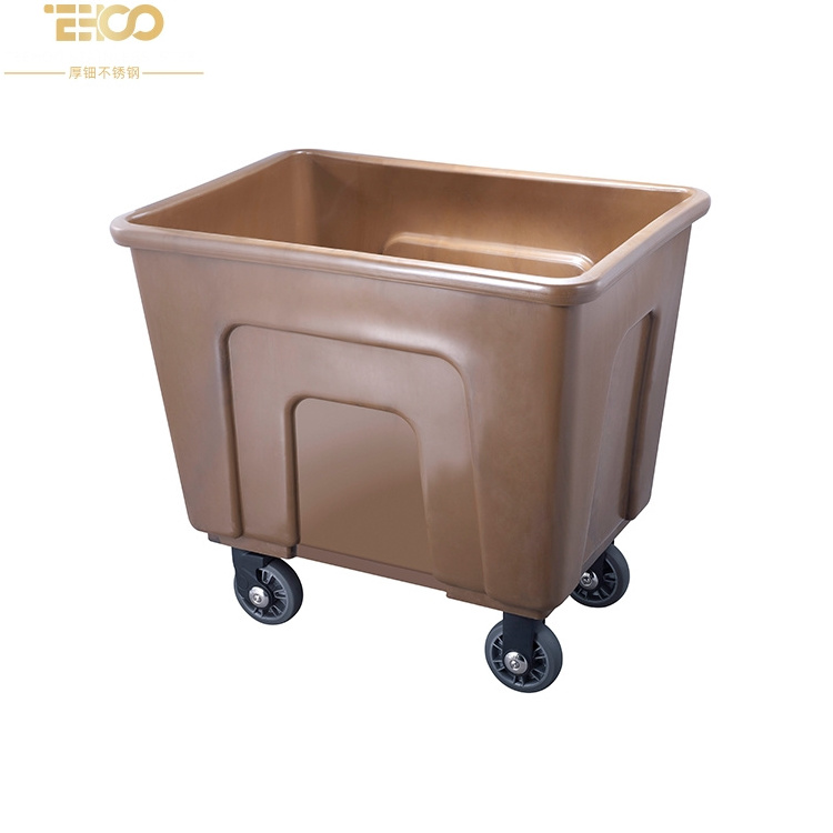 Plastic Cleaning trolley hotel laundry carts and trolley with wheels cleaning cart