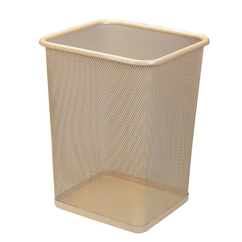 Square Mesh Wastebasket Small Garbage Cans Paper Basket Rubbish Bin Black Waste Paper Bins for Office Mini Trash Bin