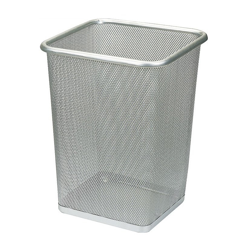 Square Mesh Wastebasket Small Garbage Cans Paper Basket Rubbish Bin Black Waste Paper Bins for Office Mini Trash Bin