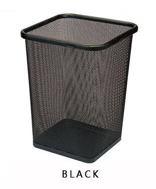 Square Mesh Wastebasket Small Garbage Cans Paper Basket Rubbish Bin Black Waste Paper Bins for Office Mini Trash Bin